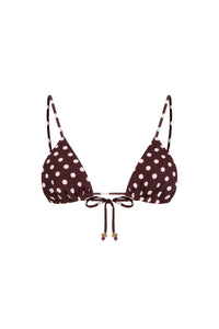 Lola Bikini Top Polka Dot Brown